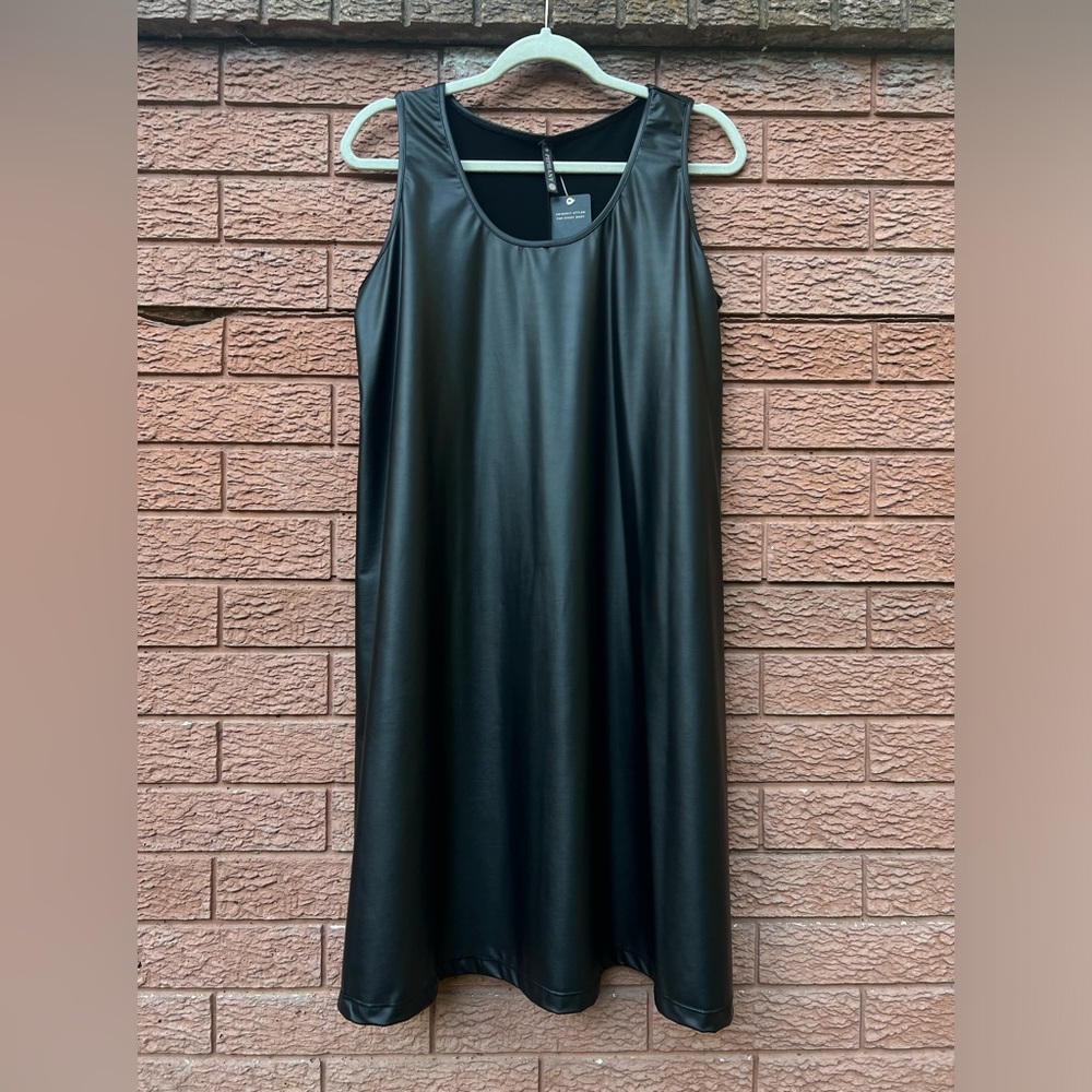 Piphany Faux leather sleeveless dress